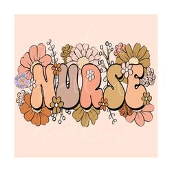 floral nurse png sublimation digital design download, flowers png, healthcare png, registered nurse png, png for nurses,