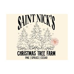 saint nick's christmas tree farm svg cut file digital design download-vintage christmas svg, boho christmas svg, santa c