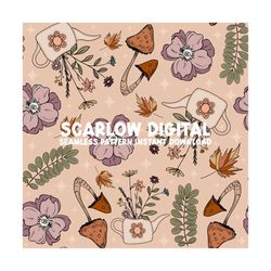 floral fall autumn seamless pattern sublimation design download, fall seamless file, autumn digital paper, floral sublim