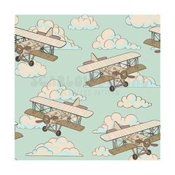 vintage airplane seamless pattern-adventure sublimation digital design download-travel seamless file, boy seamless file,