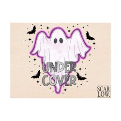 under cover halloween ghost png sublimation design download, halloween png, spooky png, ghost png, halloween girl png, h