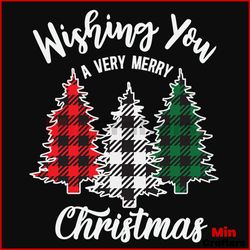 Wishing You A Very Merry Christmas Svg, Christmas Svg, Pine Tree Svg, White Svg