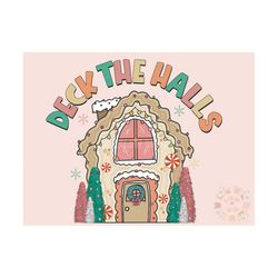 deck the halls png-christmas sublimation digital design download-gingerbread house png, christmas spirit png, santa clau