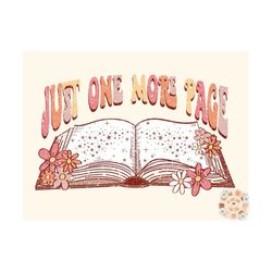 just one more page png-book lover sublimation digital design download-flowers png, girl png, teacher png, librarian png,