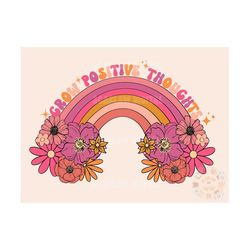 grow positive thoughts png-floral sublimation digital design download-spring png, summer time, flowers png, positivity p