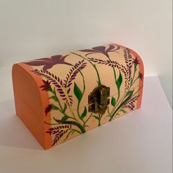 decorative box with hand-painted flowers