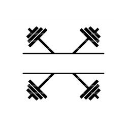 barbell split name frame svg, barbell monogram, bodybuilding svg. vector cut file cricut, silhouette, pdf png eps dxf, d