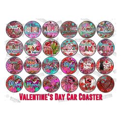 valentine's day car coaster png, car coaster designs, valentines day car coasters png, valentine car coasters sublimatio