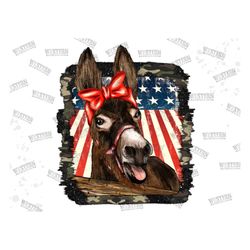 american donkey with bandana sublimation png, america png, donkey png, 4th july png, camouflage background, sublimation