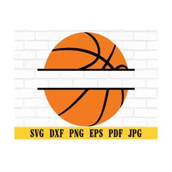 black and orange split basketball svg, basketball ball svg, outline name frame with space to add player name