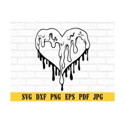 Dripping Heart Svg Bleeding Heart Svg Dripping Paint Template Cutting File Clipart Svg