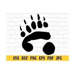 bear paw print svg, bear paw svg, paw with claw svg, bear foot print svg, dxf, png, jpg, pdf, eps