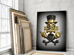 duck and dollar canvas painting, paint textured graffiti duck painting, dollar and money canvas painting