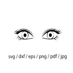 woman eyes svg, eyelashes girl svg, eyebrows svg, makeup svg, eyebrow silhouette,girl clipart, silhouette, cricut lashes