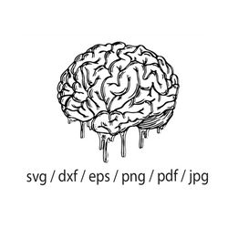 melting brain,brain svg, brain cut file, brain dxf, brain png, brain clipart, brain silhouette, brain cricut, brain