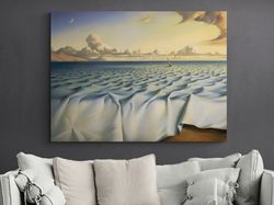 sailing ship prints on canvas, ship canvas painting, kush style art, surreal seascape, abstract sea, blue seascape