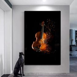 violin canvas wall art, vanishing violin canvas print art, music canvas print art, musical instrument canvas wall decor