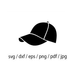 baseball cap svg, baseball cap clipart, baseball svg, cut file, silhouette, eps, dxf