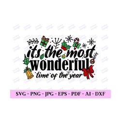 its the most wonderful time of the year, christmas lover svg, christmas joy svg, trendy christmas svg, digital design in