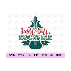 jingle bell rockstar svg, christmas gift svg, christmas spirit svg, merry christmas eps, christmas cricut svg, digital d