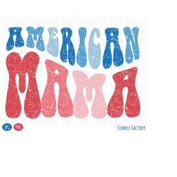 retro american mama png, groovy american png, 4th of july png,  american png, retro png, vintage groovy american mama su