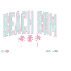 retro varsity summer beach bum sublimation, beach bum png, palm tree, beach coconut, vintage varsity beach bum sublimati