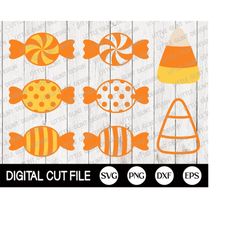 halloween candy clip art bundle, halloween svg, candy corn svg, halloween candy monogram frame, candy corn cut file, svg