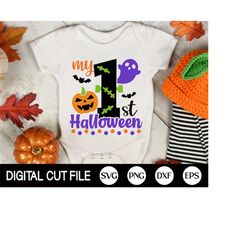 my 1st halloween svg, halloween girl svg, first halloween, frankenstein svg, halloween costume, baby halloween shirt, sv