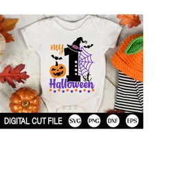 my 1st halloween svg, halloween girl svg, first halloween svg, spooky svg, halloween costume, baby halloween shirt, svg