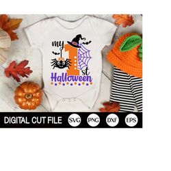 my 1st halloween svg, halloween girl svg, first halloween svg, spider svg, halloween costume, baby halloween shirt, svg