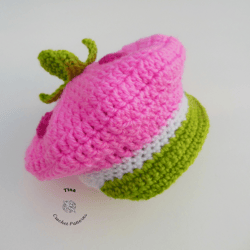 crochet pattern - strawberry shortcake birthday hat, baby girl photo prop, crochet halloween hat, sizes 0 - 12 months