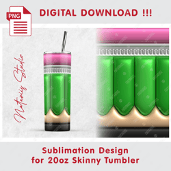 trendy inflated 3d puffy pencil pattern - seamless sublimation pattern - 20oz skinny tumbler - full wrap