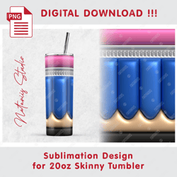 trendy inflated 3d puffy pencil pattern - seamless sublimation pattern - 20oz skinny tumbler - full wrap