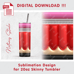 trendy inflated 3d puffy pencil pattern - seamless sublimation pattern - 20oz skinny tumbler - full wrap