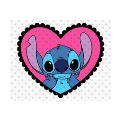 stitch in love svg, stitch valentines day, valentines day svg, hearts svg