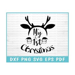 my 1st christmas svg cut file for cricut, first holiday cheer svg, first christmas magic svg, christmas cute svg, christ