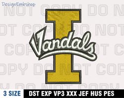 idaho vandals embroidery designs, ncaa machine embroidery design, machine embroidery pattern