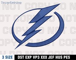 tampa bay lightning embroidery designs, nhl machine embroidery design, machine embroidery pattern