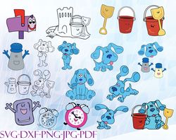 blue with pail and mr salt and shovel svg, bundles blue's clues svg, png,dxf, pdf, jpg...