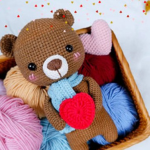 crochet pdf crochet valentine , bear,s amigurumi pattern