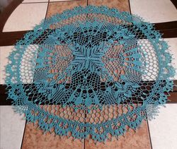 handmade crochet lace doily round table topper mat the snow queen's crowns tablecloth 65cm25.5inch