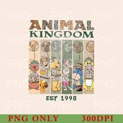 winnie the pooh difital, disney animal kingdom png, disney safari mode png, disney family vacation png, pooh safari png