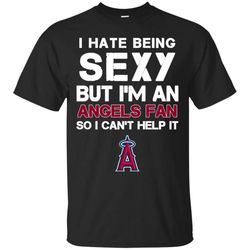I Hate Being Sexy But I&8217m Fan So I Can&8217t Help It Los Angeles Angels Red T Shirts