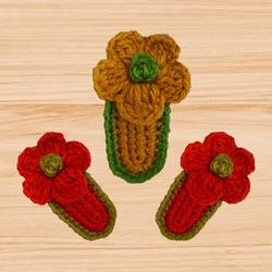 a crochet flower hair clip pdf pattern