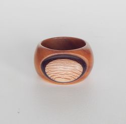 wooden signet ring. handmade jewelry made from natural wood. 1