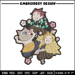 tanjiro friends embroidery design, tanjiro embroidery, embroidery shirt, embroidery file, anime design, digital download