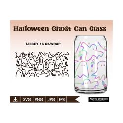 Cute Ghost 16 oz Glass Cup