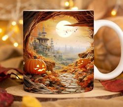 3d fall landscape mug