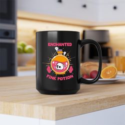 enchanted pink potion mug, enchanted pink potion coffee and tea gift mug, enchanted p