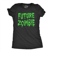 black zombie shirt women, future zombie, we want your brains, zombie apocalypse shirt, halloween undead shirt, halloween